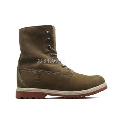 Женские ботинки с мехом Timberland Teddy Fleece Olive Green