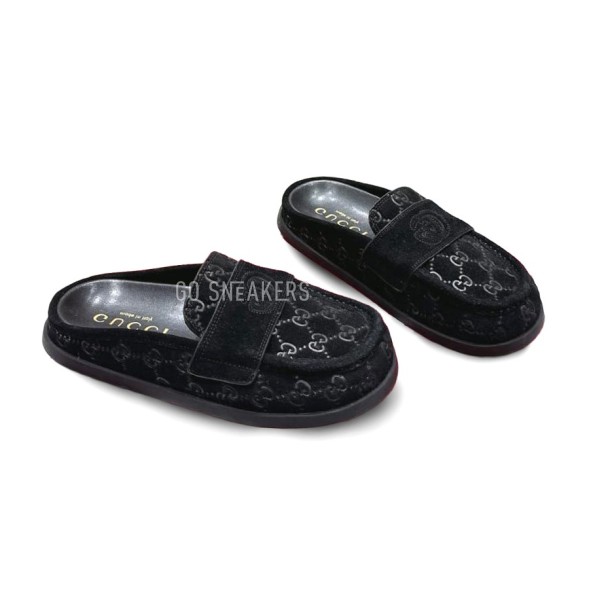 Женские сабо Gucci Sabo Suede Black