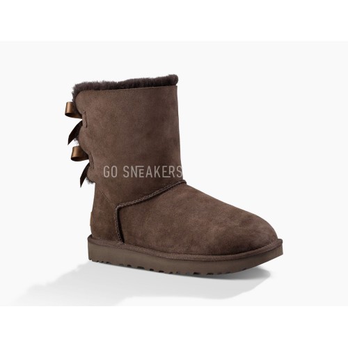 Женские угги с бантиками Bailey Bow II Chocolate