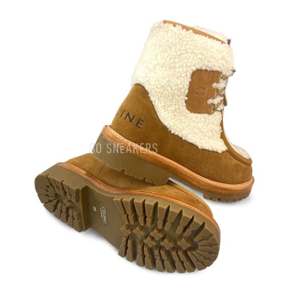 Женские зимние ботинки Celine Winter Woman Brown White