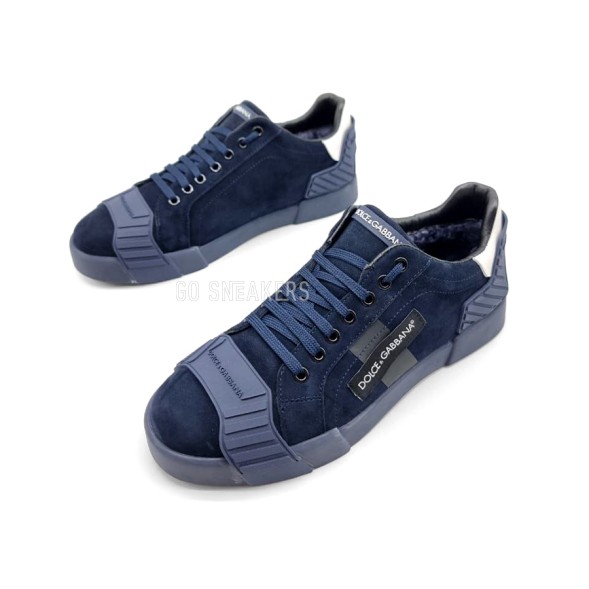 Мужские зимние кроссовки Dolce &amp; Gabbana Man Winter Suede Navy