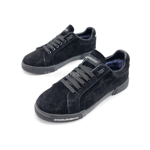 Мужские зимние кроссовки Dolce &amp; Gabbana Man Winter Suede Black