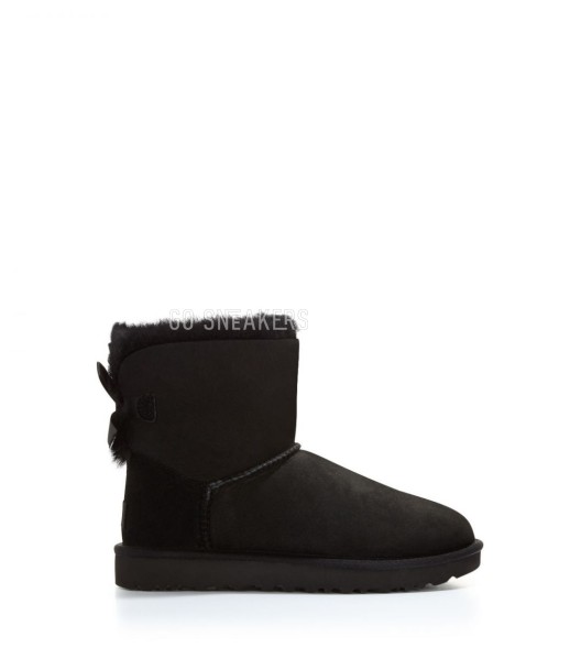 Женские мини угги с бантиками Mini Bailey Bow II Black