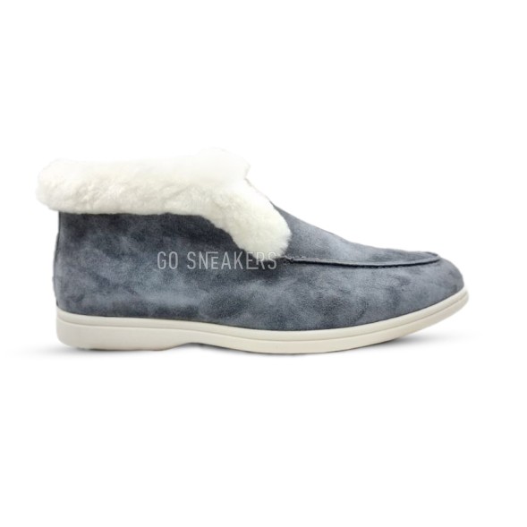 Унисекс зимние ботинки Loro Piana Low Winter Suede Dark Grey