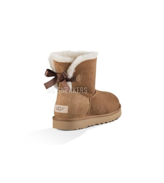 Женские мини угги с бантиками Mini Bailey Bow II Chestnut