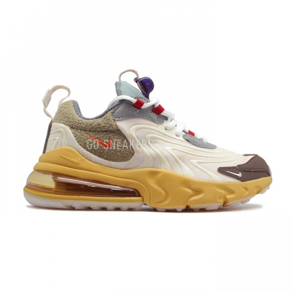 Мужские кроссовки Travis Scott x Nike Air Max 1 - Baroque Brown/Lemon Drop-Wheat-Chile Red