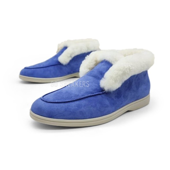 Унисекс зимние ботинки Loro Piana Low Winter Suede Blue