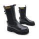 Женские зимние сапожки Fendi Winter Leather Black/Yellow
