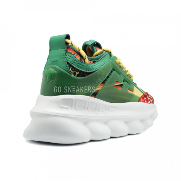 Женские кроссовки Versace Chain Reaction Green Multicolor Print