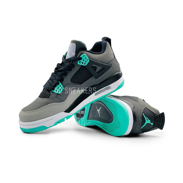 Унисекс кроссовки Nike Air Jordan 4 (IV) Grey Cement Green Glow