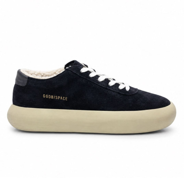 Унисекс зимние кроссовки Golden Goose ggobispace Low Winter Suede Black