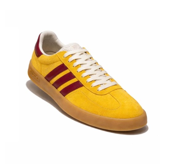 Женские кеды Gucci x Adidas Gazelle Suede Yellow