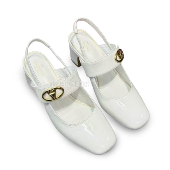 Женские туфли Valentino Leather Pumps Lacquered White