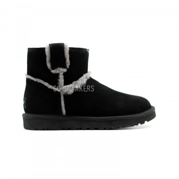 Женские мини угги Mini Spill Seam Black