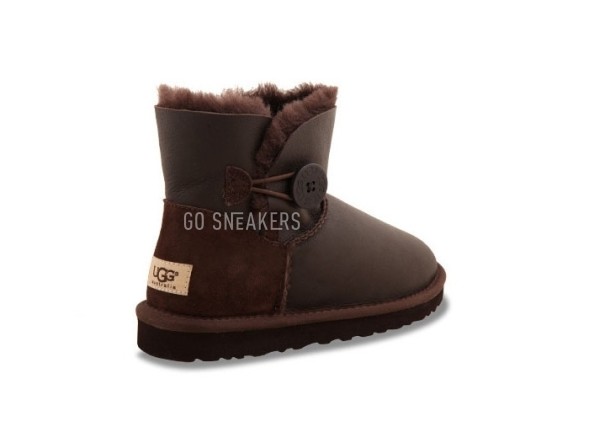 Женские угги с пуговицей Bailey Button Metallic Chocolate