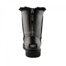 Short One Zip Black Leather - кожаные