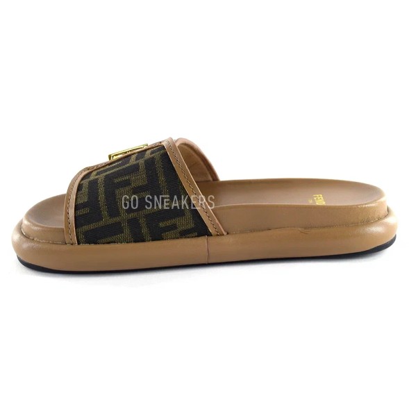 Женские шлёпанцы Fendi Slippers Brown