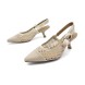 Женские босоножки Dior Textile Knitted Transparent Beige