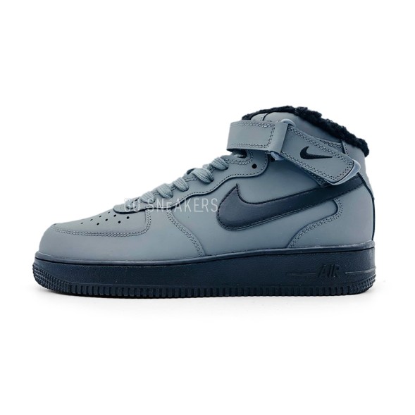 Унисекс зимние кроссовки Nike Air Force 1 ’07 LV8 Mid Utility Winter Leather Grey/Black