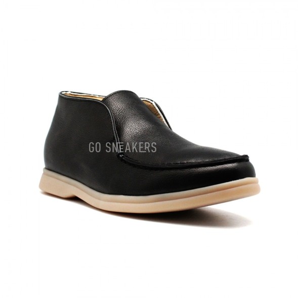 Женские ботинки Loro Piana Open Walk Black Leather