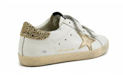 Golden Goose Old-School With Gold Star in Laminated Leather