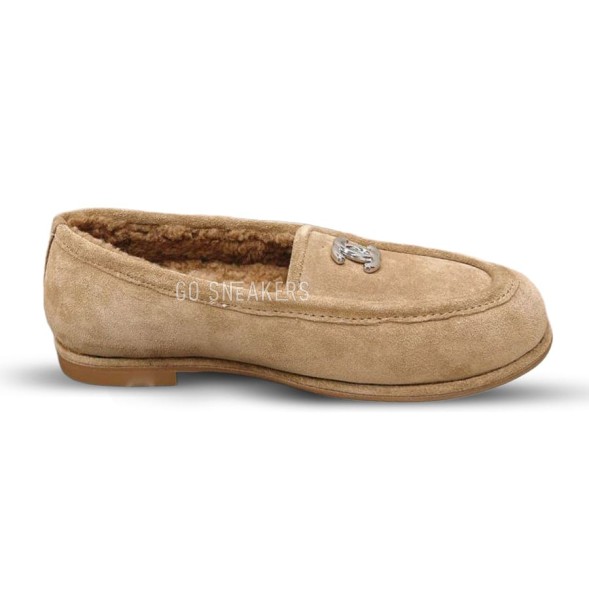Женские зимние слипоны Chanel Winter Slipon Beige