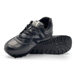 New Balance 574 Full Black Leather Winter