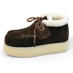 Miu-Miu Chukka Platform Chocolate