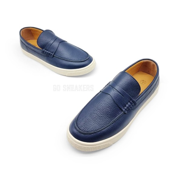 Унисекс мокасины Brunello Cucinelli Navy Leather