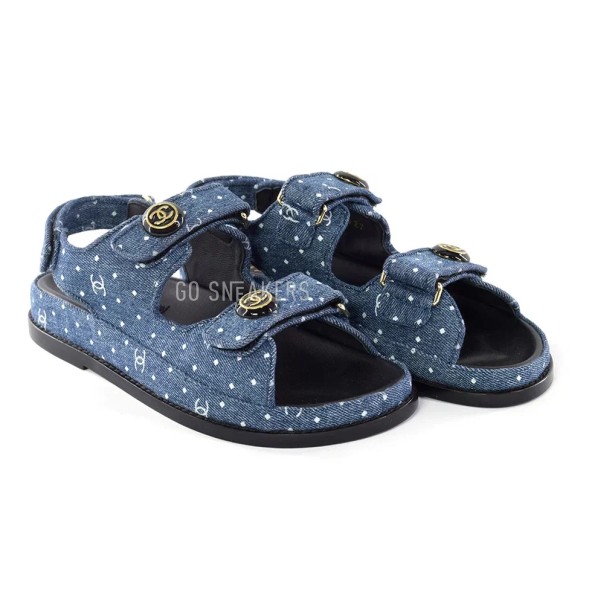 Женские босоножки Chanel Sandals Jeans Blue