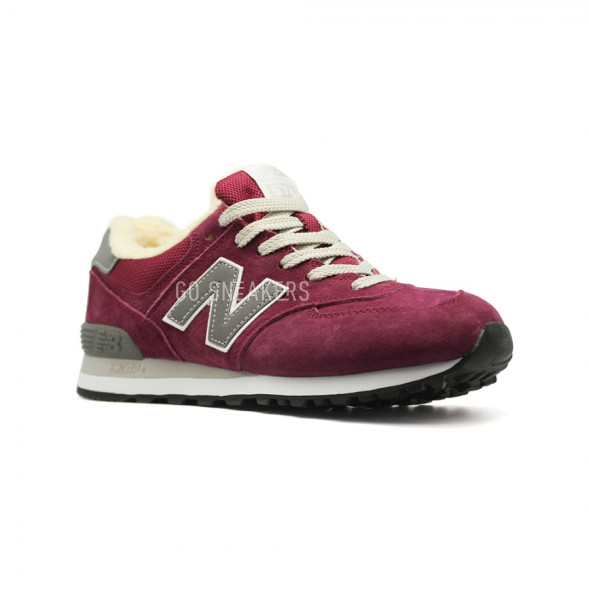Женские зимние кроссовки New Balance 574 Bordeaux