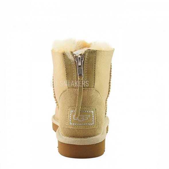 Женские мини угги на молнии Mini Zip Metallic Soft Gold