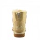 Женские мини угги на молнии Mini Zip Metallic Soft Gold