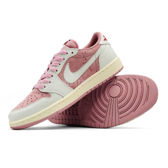 Женские кроссовки Travis Scott x Air Jordan 1 Low OG Pink