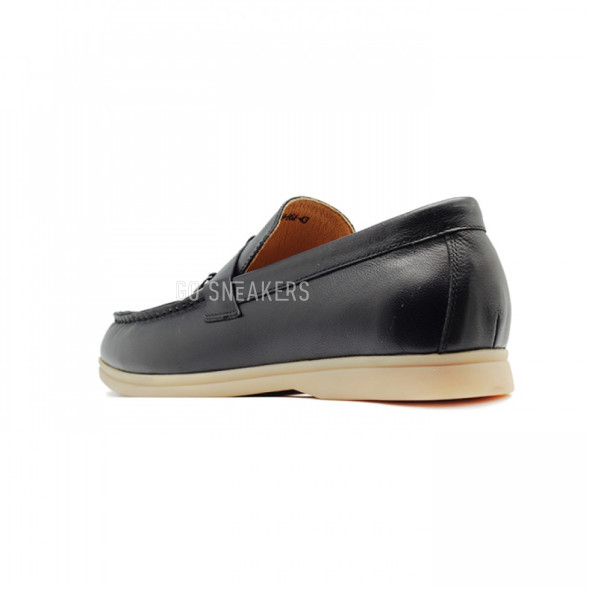 Мужские мокасины Loro Piana Summer Charms Walk Leather - Black