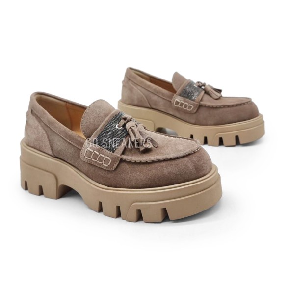 Женские лоферы Brunello Cucinelli Loafers Suede Woman Beige